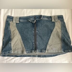 BDG Blue and Tan Mini Skirt